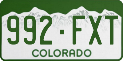 CO license plate 992FXT