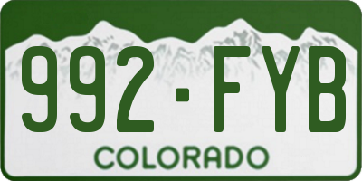CO license plate 992FYB