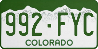 CO license plate 992FYC