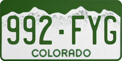 CO license plate 992FYG