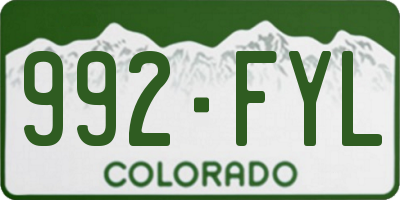 CO license plate 992FYL