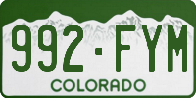 CO license plate 992FYM