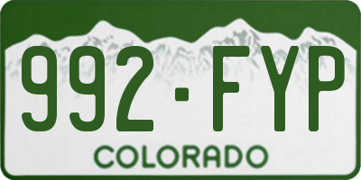 CO license plate 992FYP