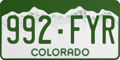 CO license plate 992FYR