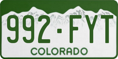 CO license plate 992FYT