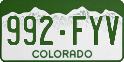 CO license plate 992FYV