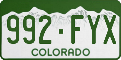 CO license plate 992FYX