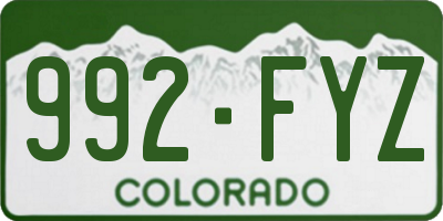 CO license plate 992FYZ