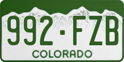 CO license plate 992FZB