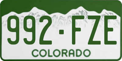 CO license plate 992FZE