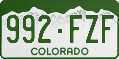 CO license plate 992FZF