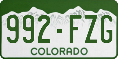 CO license plate 992FZG