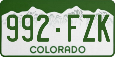 CO license plate 992FZK