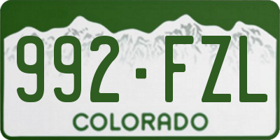 CO license plate 992FZL