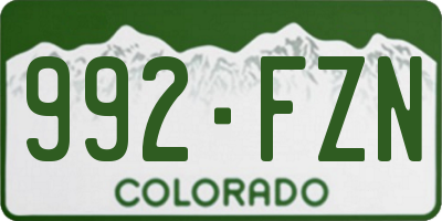 CO license plate 992FZN