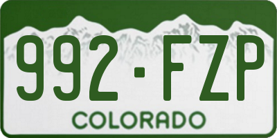 CO license plate 992FZP