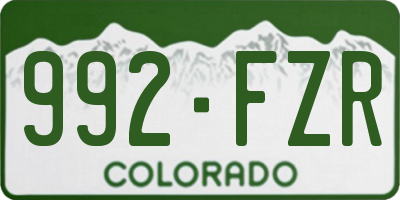 CO license plate 992FZR