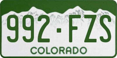 CO license plate 992FZS