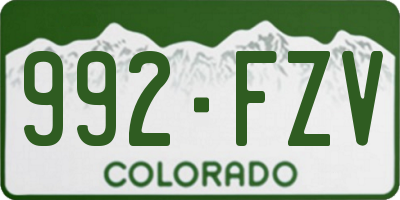 CO license plate 992FZV