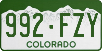 CO license plate 992FZY