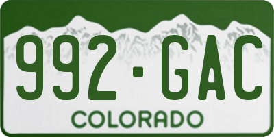 CO license plate 992GAC