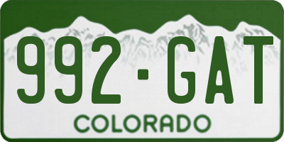 CO license plate 992GAT