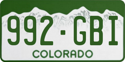 CO license plate 992GBI