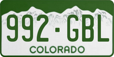CO license plate 992GBL