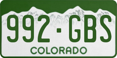 CO license plate 992GBS