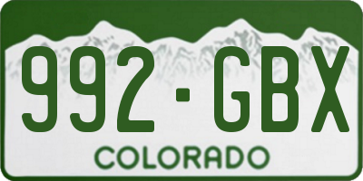 CO license plate 992GBX