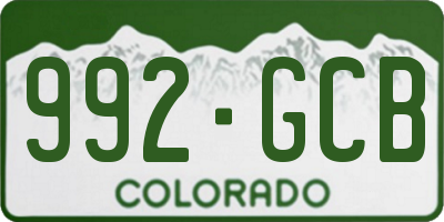 CO license plate 992GCB