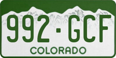 CO license plate 992GCF