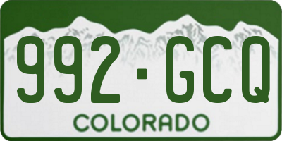 CO license plate 992GCQ