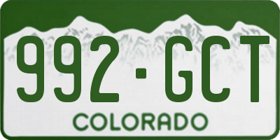 CO license plate 992GCT