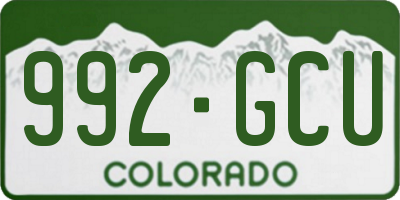 CO license plate 992GCU
