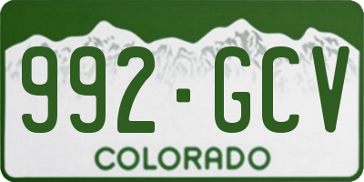 CO license plate 992GCV