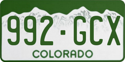 CO license plate 992GCX
