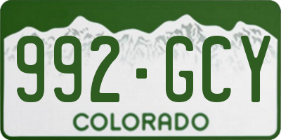 CO license plate 992GCY
