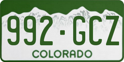 CO license plate 992GCZ