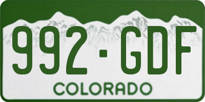 CO license plate 992GDF