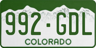 CO license plate 992GDL