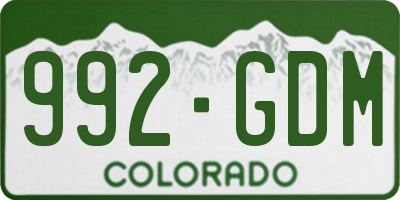 CO license plate 992GDM