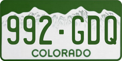 CO license plate 992GDQ