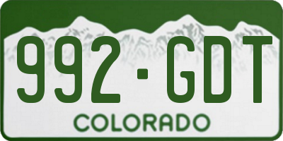 CO license plate 992GDT