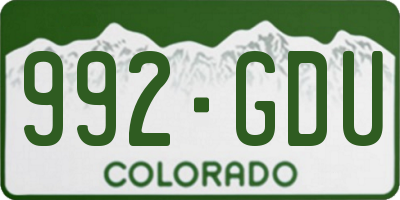 CO license plate 992GDU