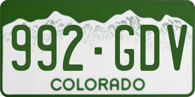 CO license plate 992GDV
