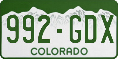 CO license plate 992GDX