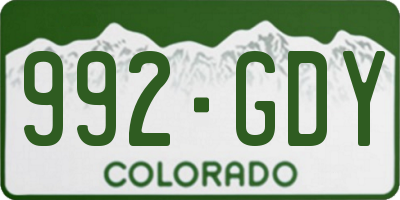 CO license plate 992GDY