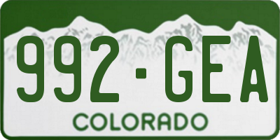 CO license plate 992GEA
