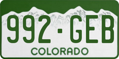 CO license plate 992GEB